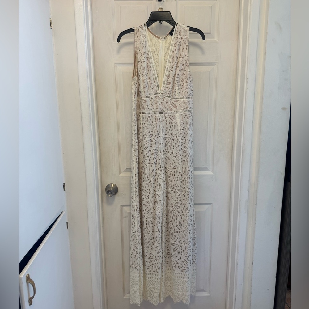Lulu's Ivory Lace Maxi Jumpsuit